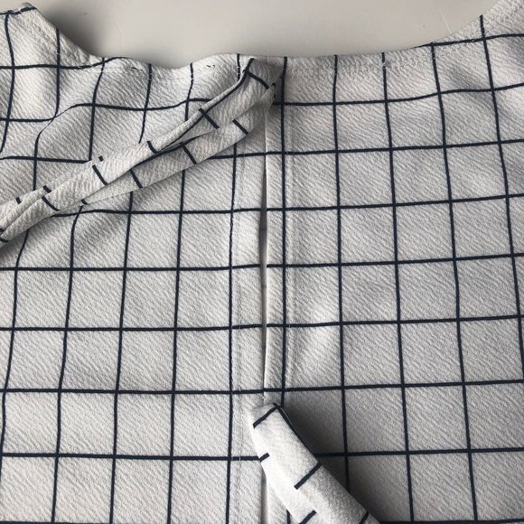 Moa Moa Checkered Slit Back Tie Top Checkered Size XL - Picture 7 of 12
